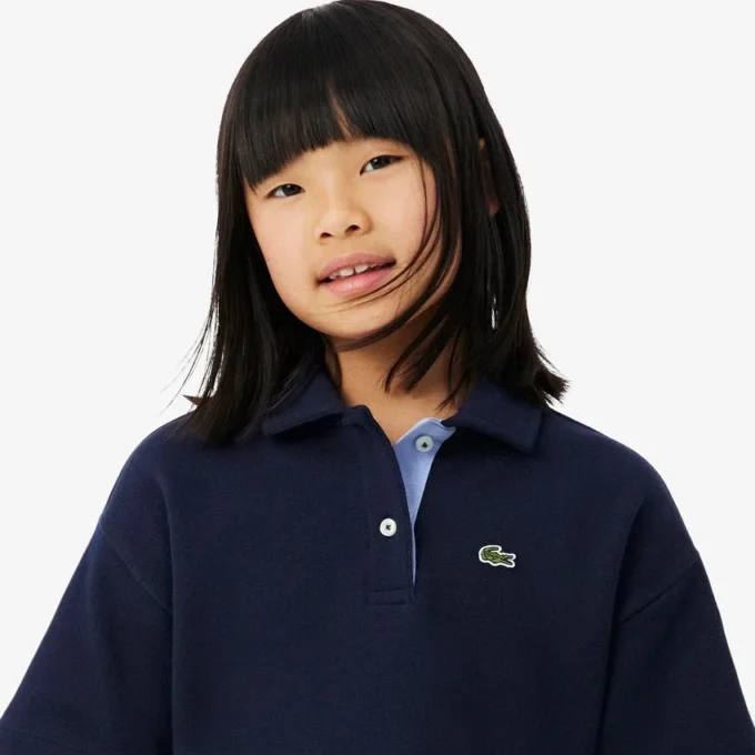 Oversized piqué-Polo voor meisjes