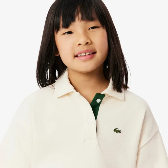 Oversized piqué-Polo voor meisjes