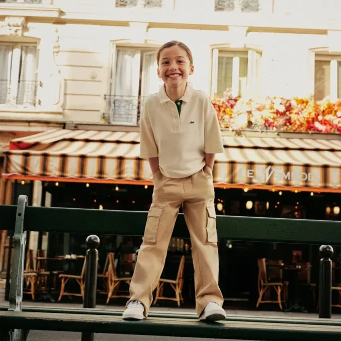 Oversized piqué-Polo voor meisjes