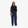 Oversized plooibroek van wolmix voor dames
