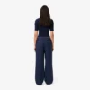 Oversized plooibroek van wolmix voor dames