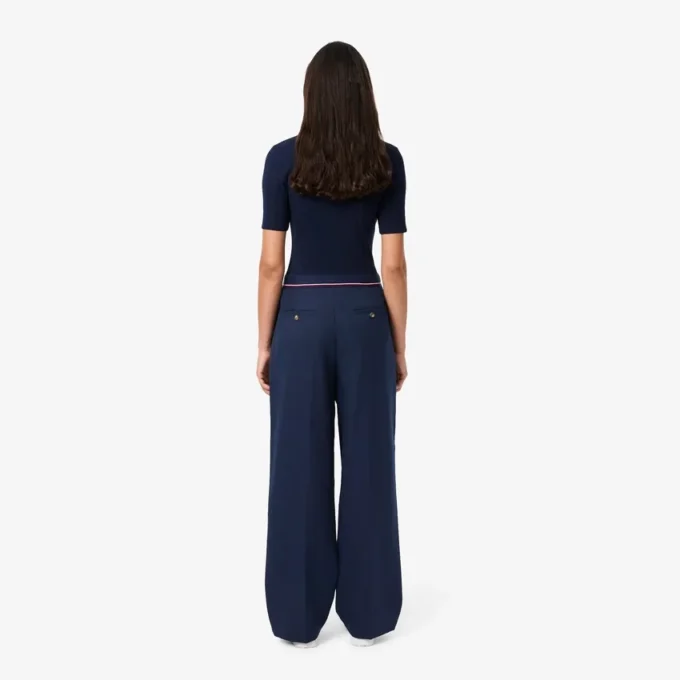 Oversized plooibroek van wolmix voor dames