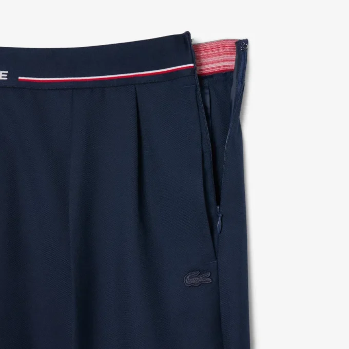 Oversized plooibroek van wolmix voor dames