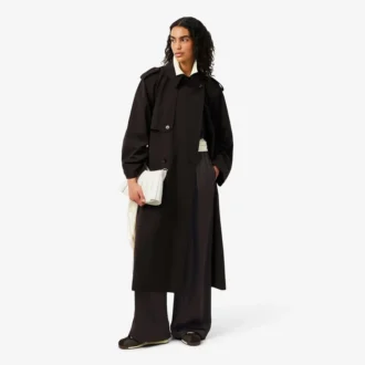 Oversized satijnen broek met elastische tailleband