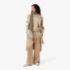 Oversized satijnen broek met elastische tailleband