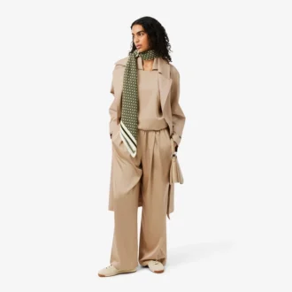 Oversized satijnen broek met elastische tailleband