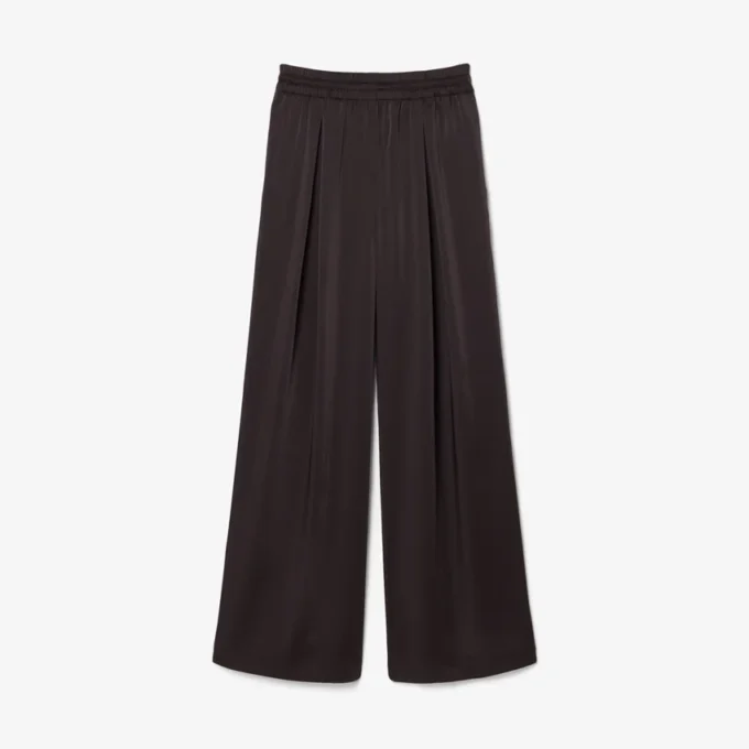 Oversized satijnen broek met elastische tailleband