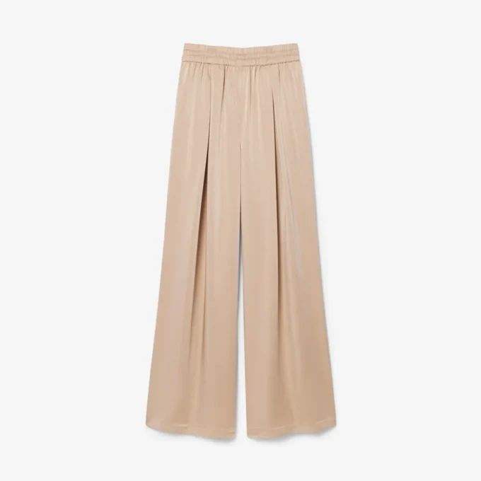 Oversized satijnen broek met elastische tailleband