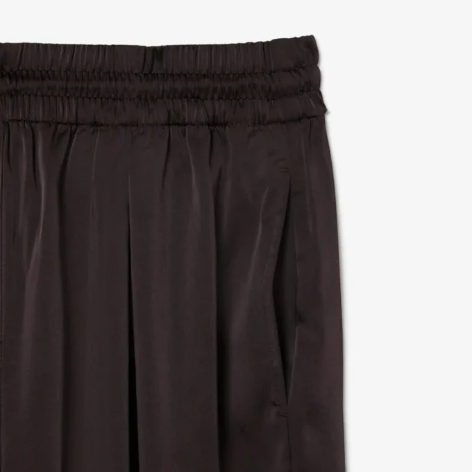Oversized satijnen broek met elastische tailleband