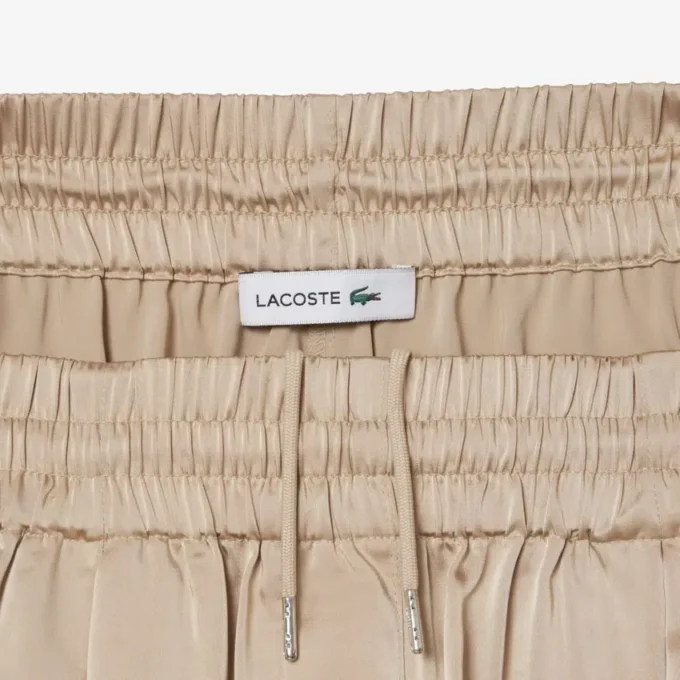 Oversized satijnen broek met elastische tailleband