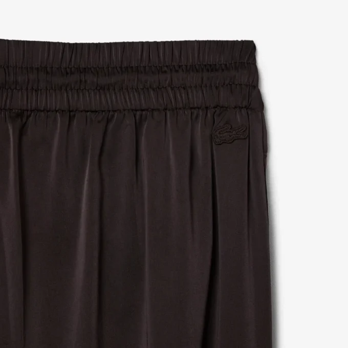 Oversized satijnen broek met elastische tailleband