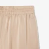 Oversized satijnen broek met elastische tailleband