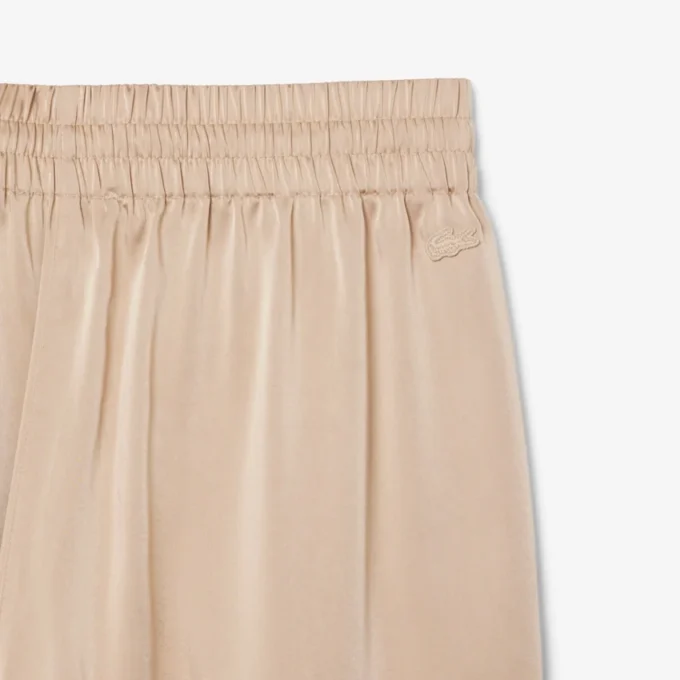 Oversized satijnen broek met elastische tailleband