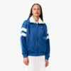 Oversized satijnen pointelle-strepen-Sweatshirt voor dames