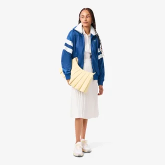 Oversized satijnen pointelle-strepen-Sweatshirt voor dames