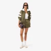 Oversized satijnen pointelle-strepen-Sweatshirt voor dames
