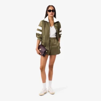 Oversized satijnen pointelle-strepen-Sweatshirt voor dames