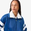 Oversized satijnen pointelle-strepen-Sweatshirt voor dames