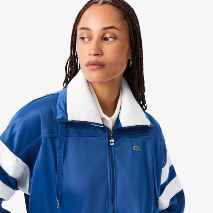 Oversized satijnen pointelle-strepen-Sweatshirt voor dames