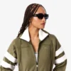 Oversized satijnen pointelle-strepen-Sweatshirt voor dames