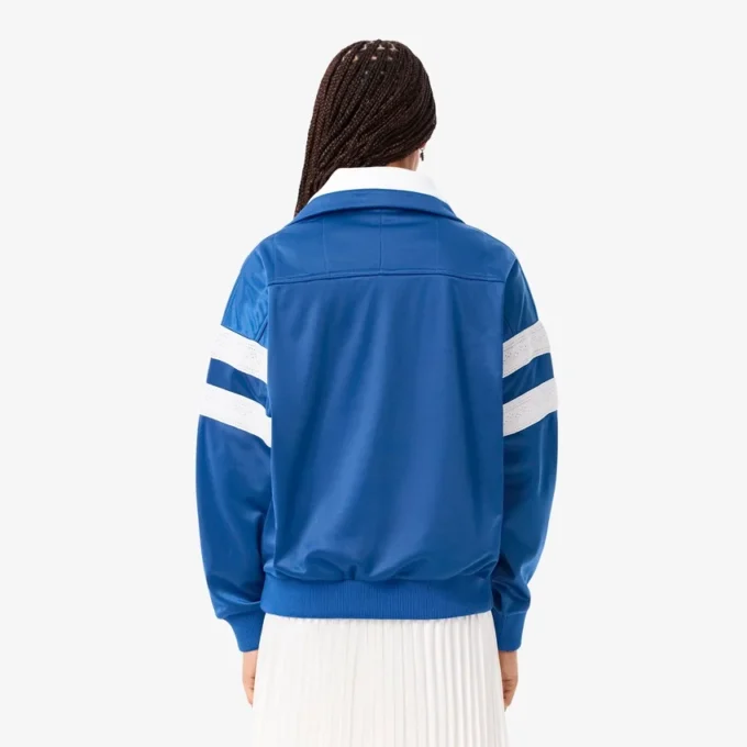 Oversized satijnen pointelle-strepen-Sweatshirt voor dames