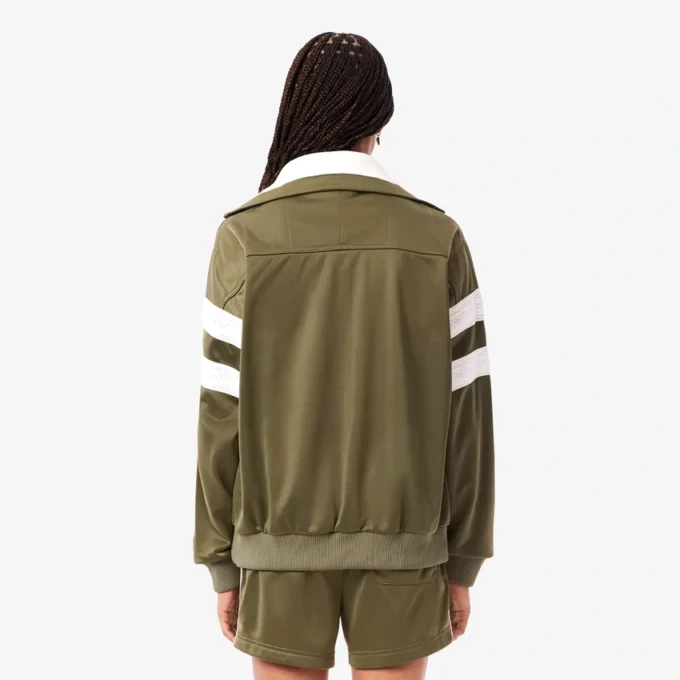Oversized satijnen pointelle-strepen-Sweatshirt voor dames