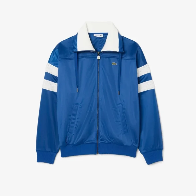 Oversized satijnen pointelle-strepen-Sweatshirt voor dames