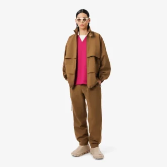 Oversized satijnen poloshirt met Runway-badge