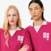 Oversized satijnen poloshirt met Runway-badge