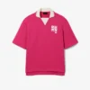 Oversized satijnen poloshirt met Runway-badge