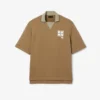 Oversized satijnen poloshirt met Runway-badge