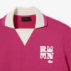 Oversized satijnen poloshirt met Runway-badge