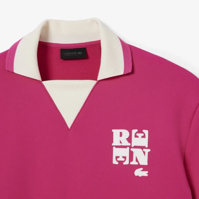 Oversized satijnen poloshirt met Runway-badge