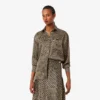 Oversized satijnen shirt met print