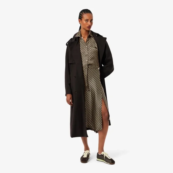 Oversized satijnen shirt met print