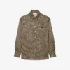 Oversized satijnen shirt met print