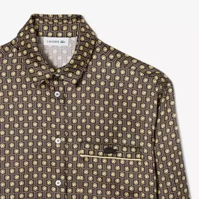 Oversized satijnen shirt met print