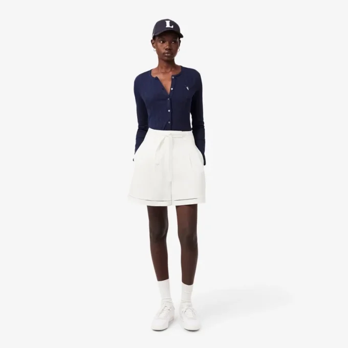 Oversized, soepelvallende bermuda van The Blend van linnenmix