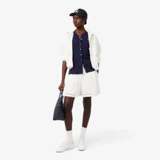 Oversized, soepelvallende bermuda van The Blend van linnenmix