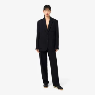Oversized soepelvallende piqué-pantalon