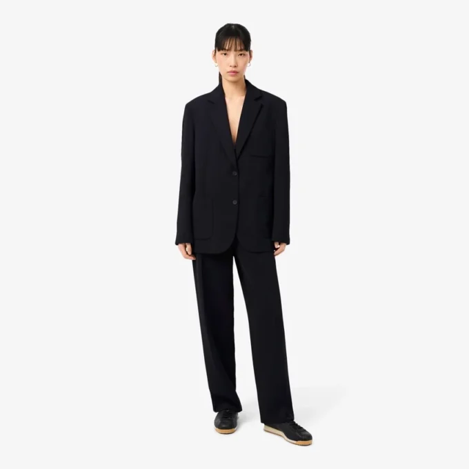 Oversized soepelvallende piqué-pantalon