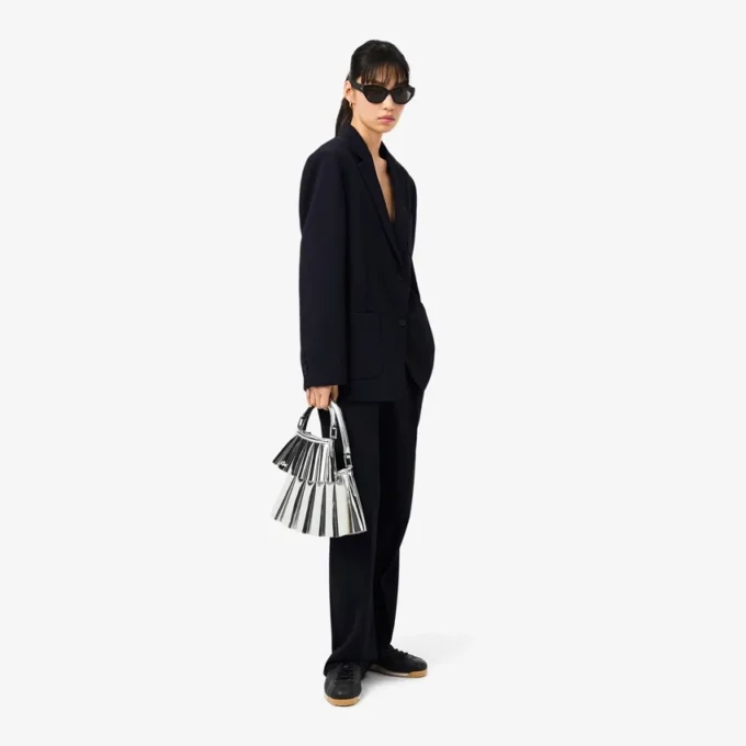 Oversized soepelvallende piqué-pantalon
