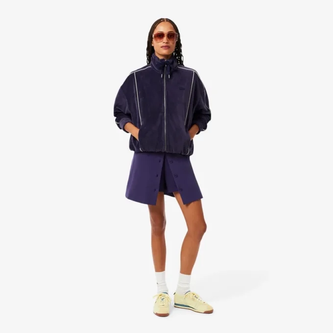 Oversized velours sweatshirt met rits voor dames