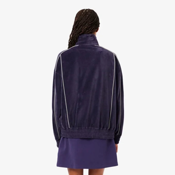 Oversized velours sweatshirt met rits voor dames