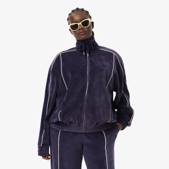 Oversized velours sweatshirt met rits voor dames