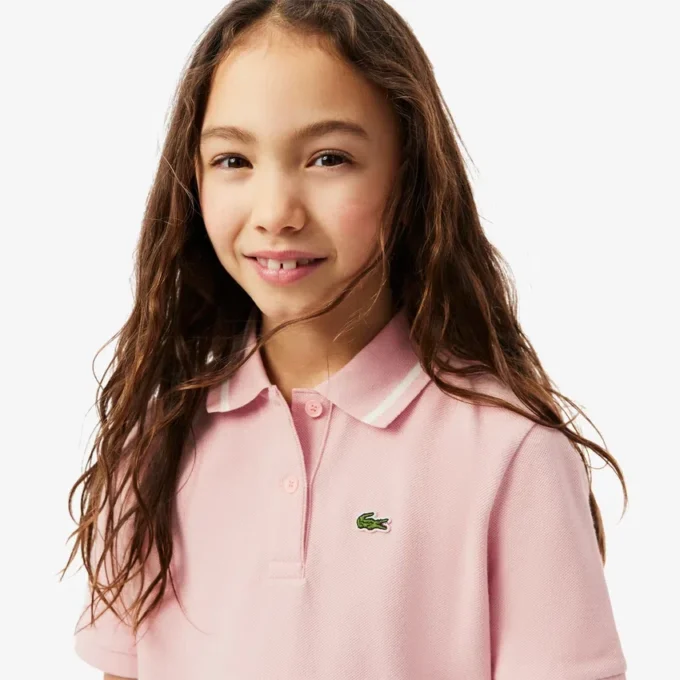 Petit Piqué-polo voor kinderen met plooien aan de achterkant