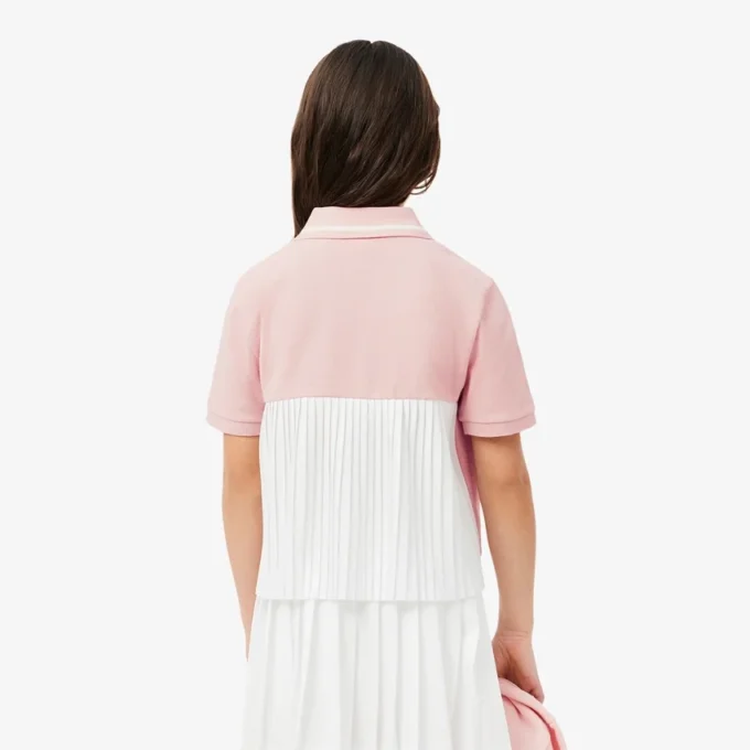 Petit Piqué-polo voor kinderen met plooien aan de achterkant