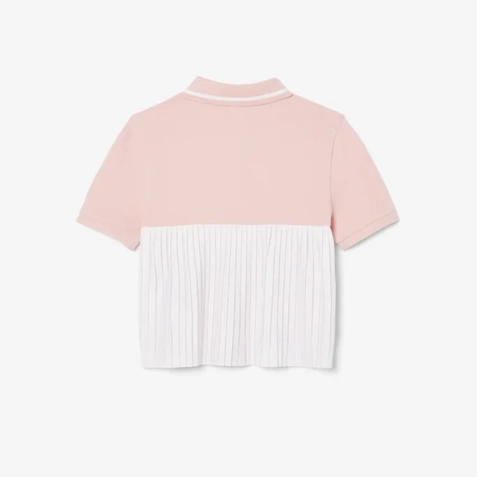 Petit Piqué-polo voor kinderen met plooien aan de achterkant