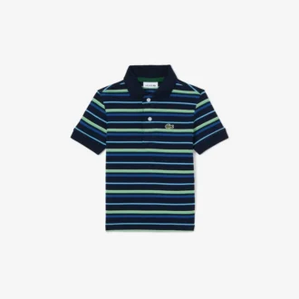 Petit Piqua-polo met contrasterende strepen
