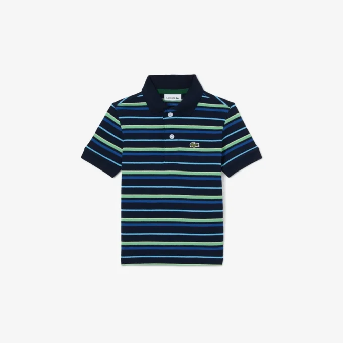 Petit Piqua-polo met contrasterende strepen
